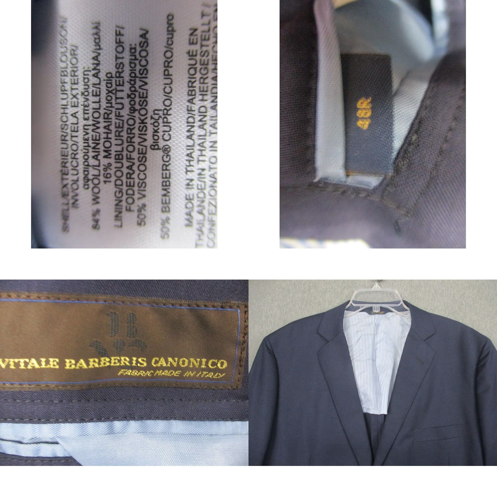 Brooks Brothers Brooks Brothers Blazer Mens 48R Navy Wool Mohair Fitzgerald Single-Breasted Notch Lapel 2-Button Formal Suit Jacket Size 48R - 9 Thumbnail