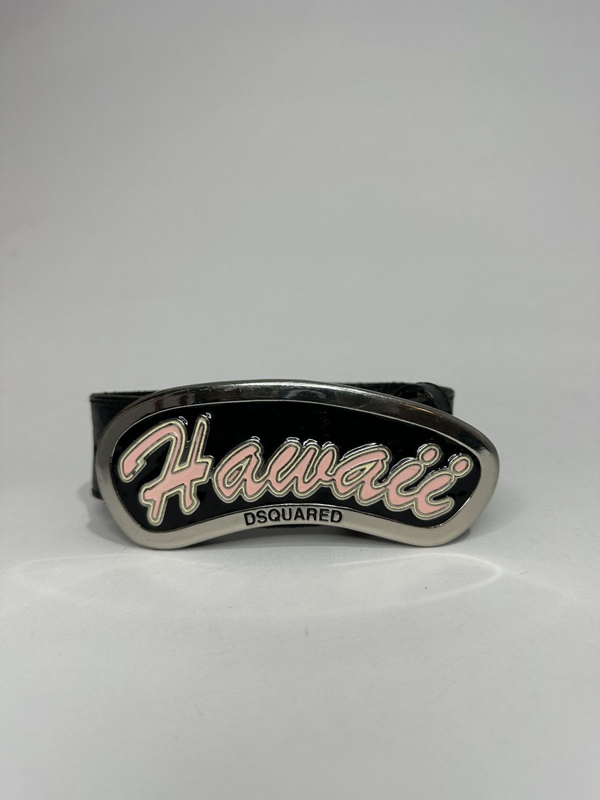 Dsquared2 Dsquared2 Hawaii Buckle Black Leather Belt. Size ONE SIZE - 1 Thumbnail