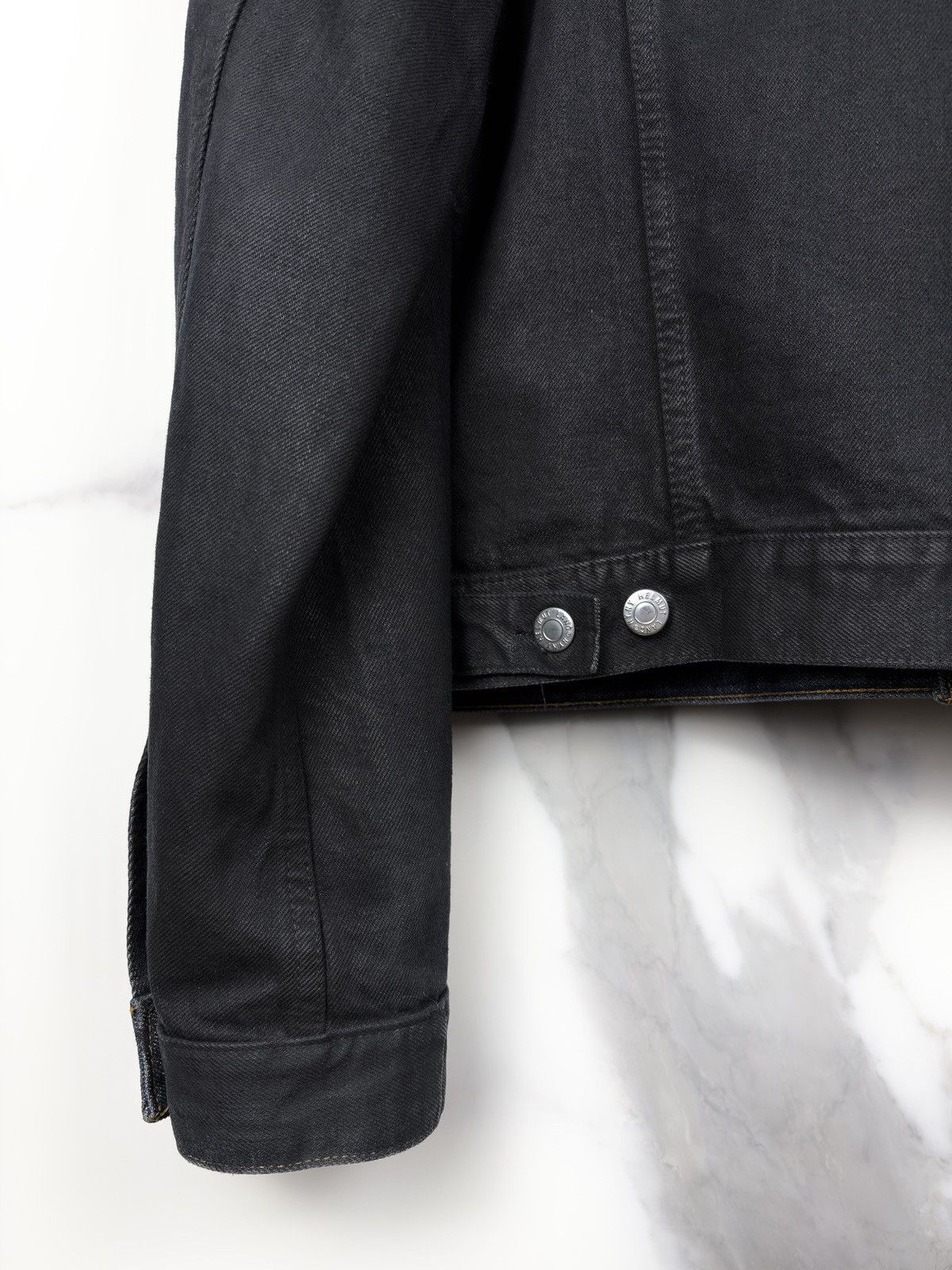 Helmut Lang AW03 Helmut Lang Wax Coated 2 Pocket Trucker Denim Jacket Size US L / EU 52-54 / 3 - 5 Thumbnail