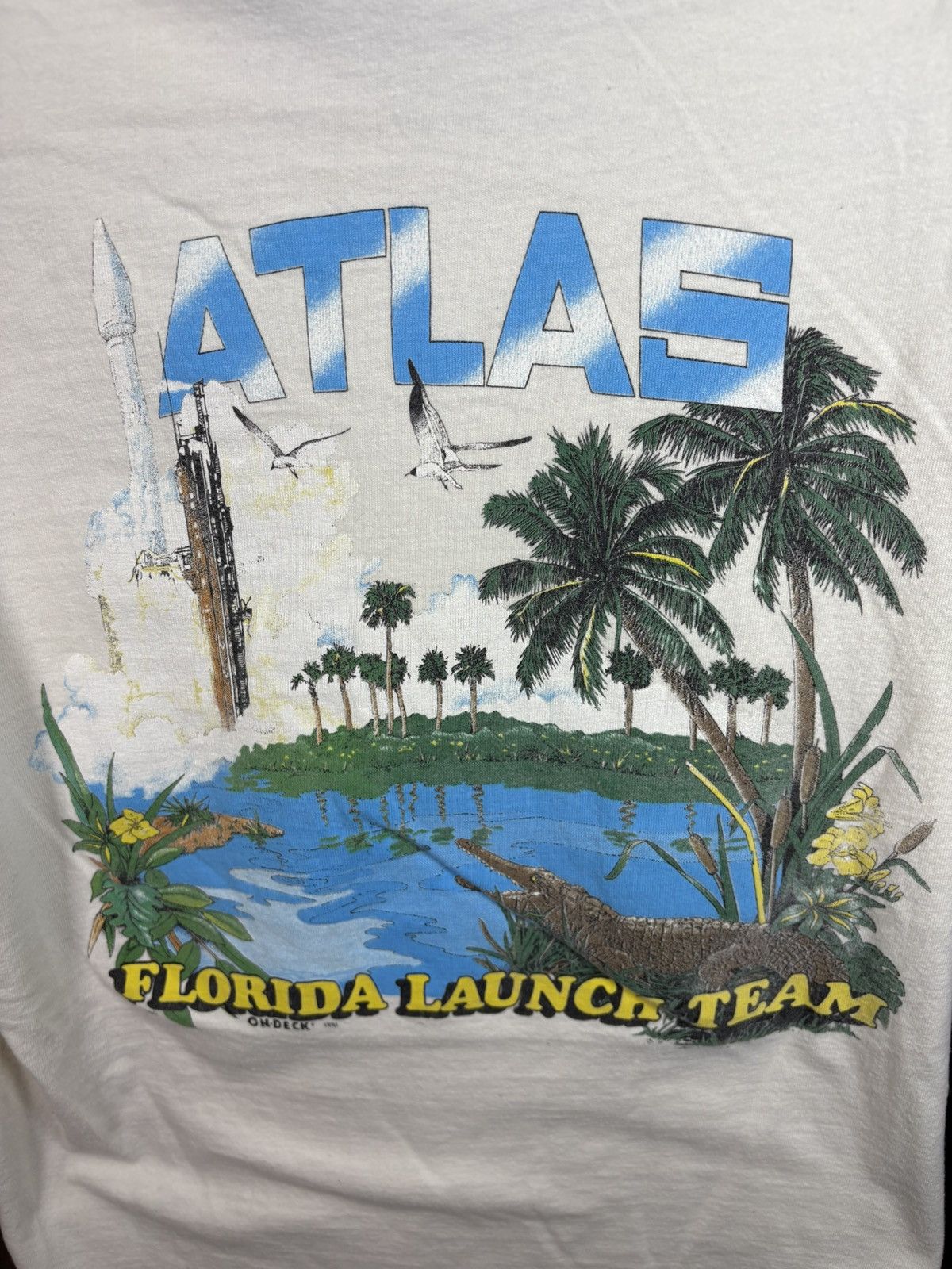 NASA × Vintage Vintage 1990’s Florida Launch Team T-shirt with front pocket Size US M / EU 48-50 / 2 - 3 Thumbnail