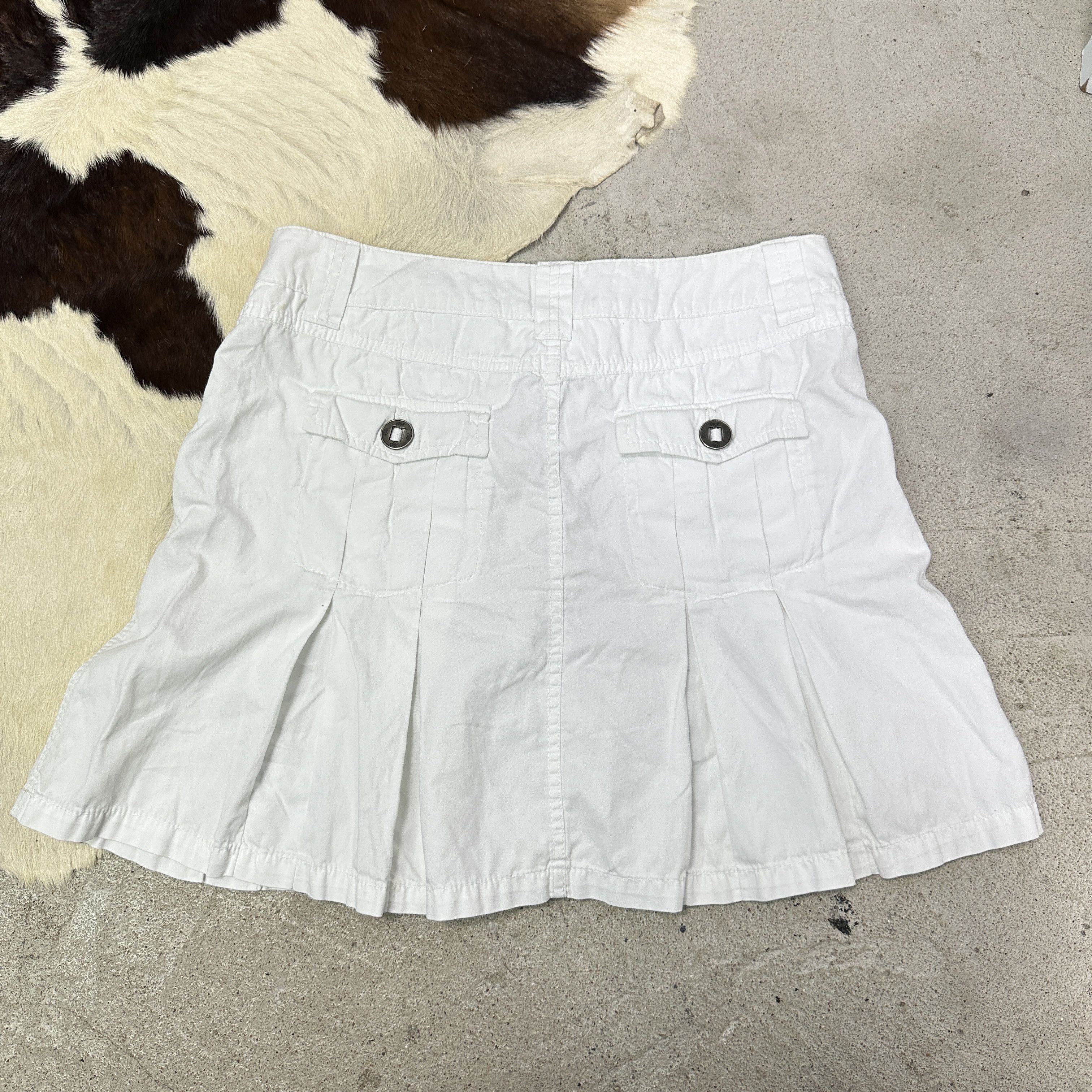 Vintage Vintage Military Styled Safari White Pleated Dress Y2K Size 26" / US 2 / IT 38 - 4 Thumbnail