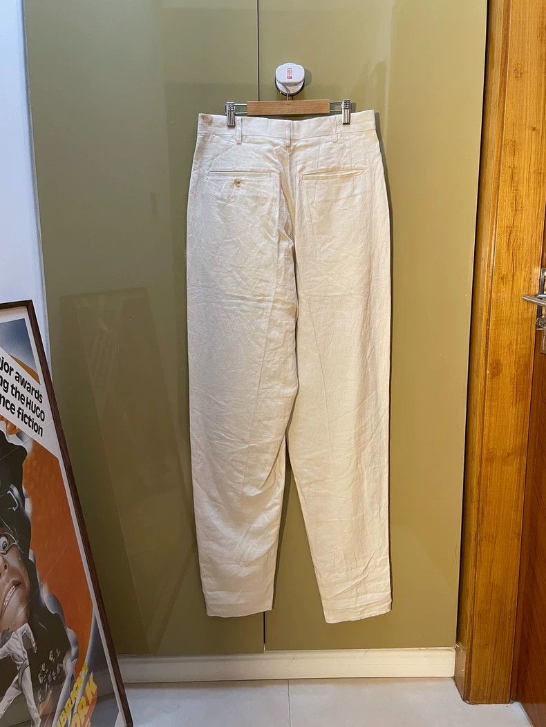 Yohji Yamamoto Yohji Yamamoto size m 93SS white linen monogrammed trousers Size US 28 / EU 44 - 2 Thumbnail
