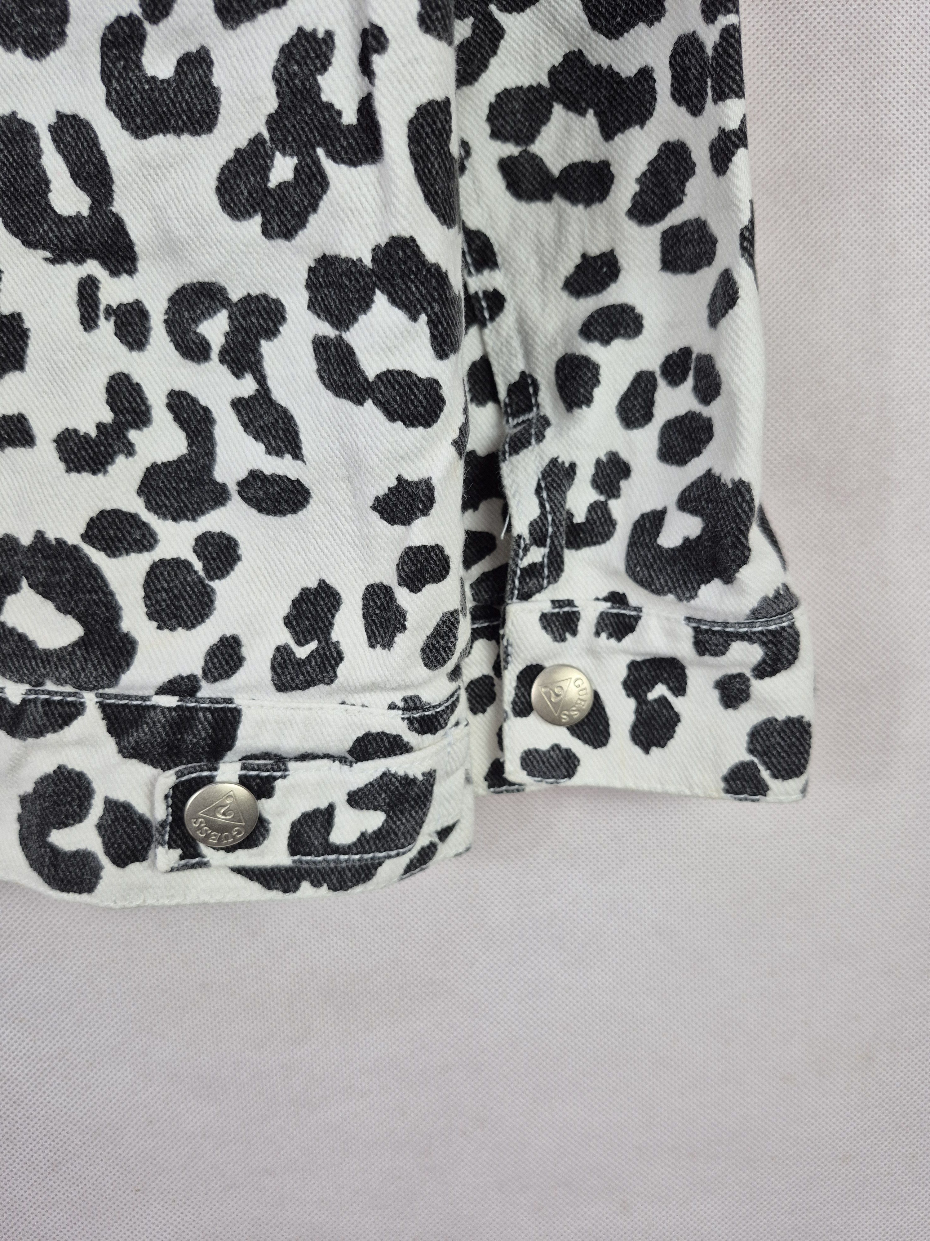 Guess 🔥 Vintage Baby Guess Leopard Print Denim Jacket Size XXS / US 00 / IT 34 - 11 Thumbnail