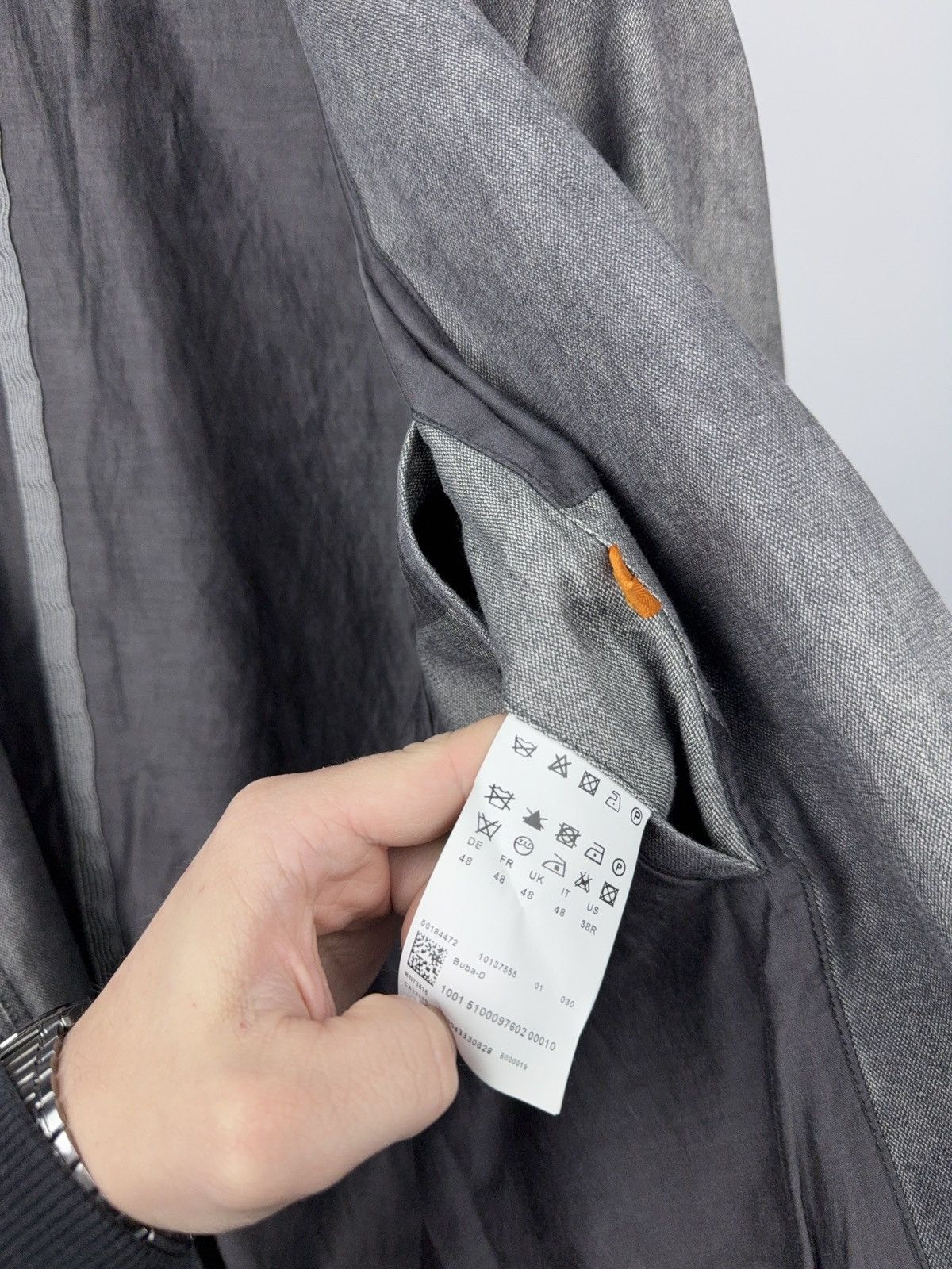 Hugo Boss 00s Luxury Boss Orange Washed Grey Casual Tailored Blazer M Size 38R - 12 Thumbnail