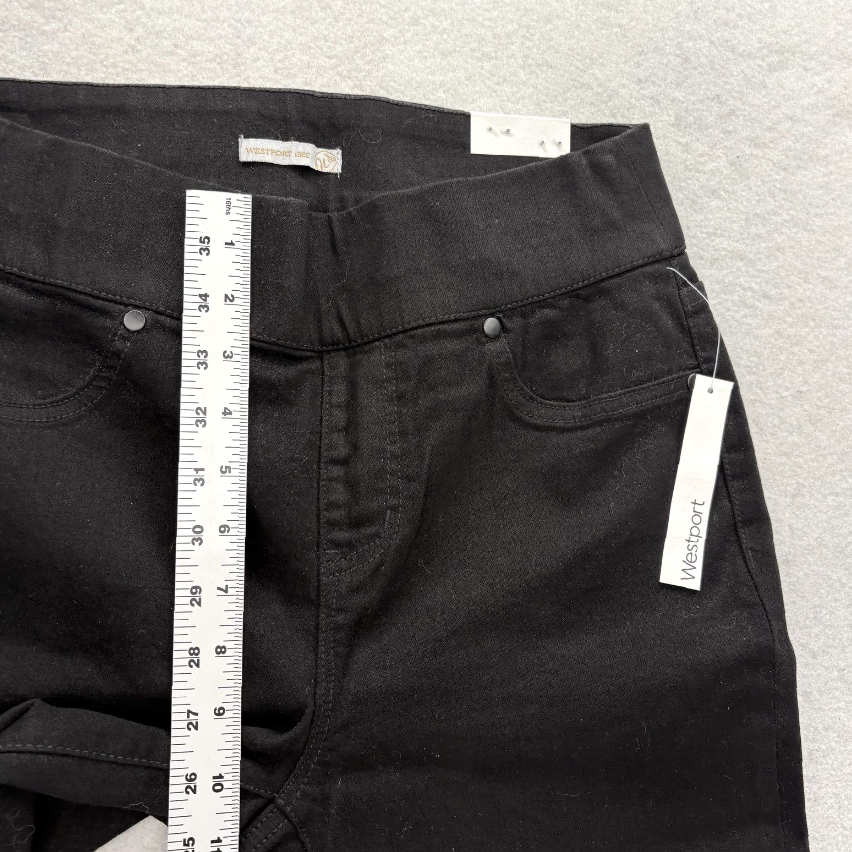 Vintage Westport Jegging Jeans Womens 6 Black High Rise Pull On Stretch Slim 5-Pocket Denim Women Black 6 Jeans) Size 28" / US 6 / IT 42 - 4 Thumbnail