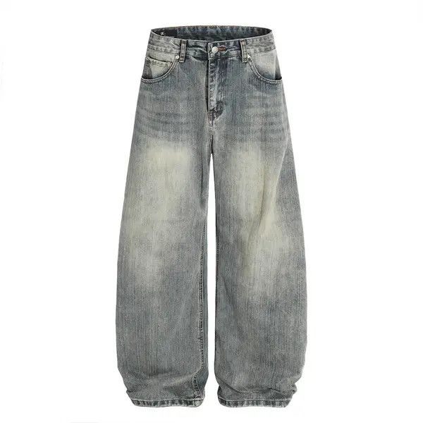 Japanese Brand VIBE Heavy washed loose wide-leg distressed scimitar jeans Size US 32 / EU 48 - 1 Thumbnail