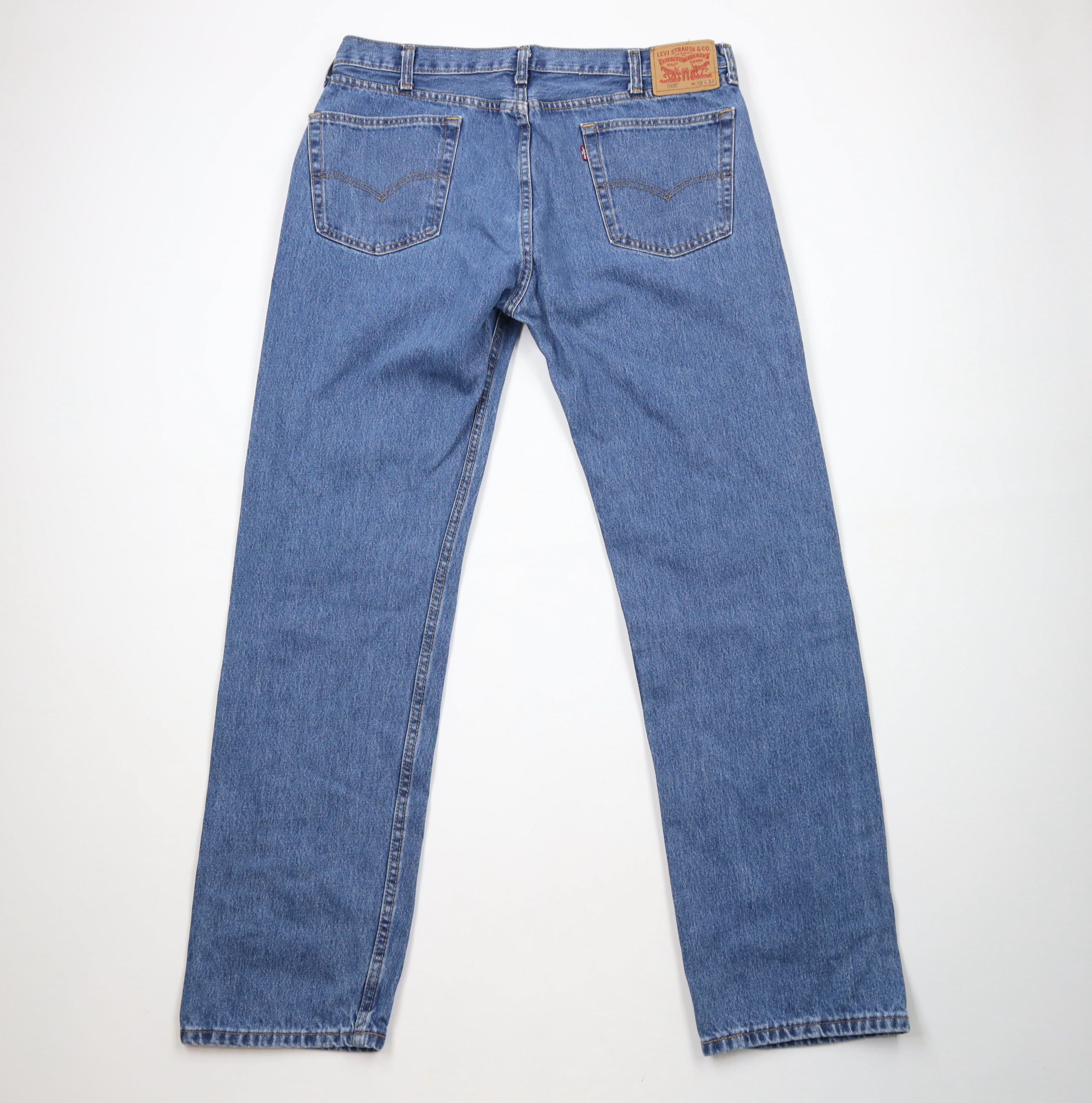 Levi's × Vintage Vintage Y2K Levis 505 Fit Straight Leg Denim Jeans Blue Size US 38 / EU 54 - 10 Thumbnail