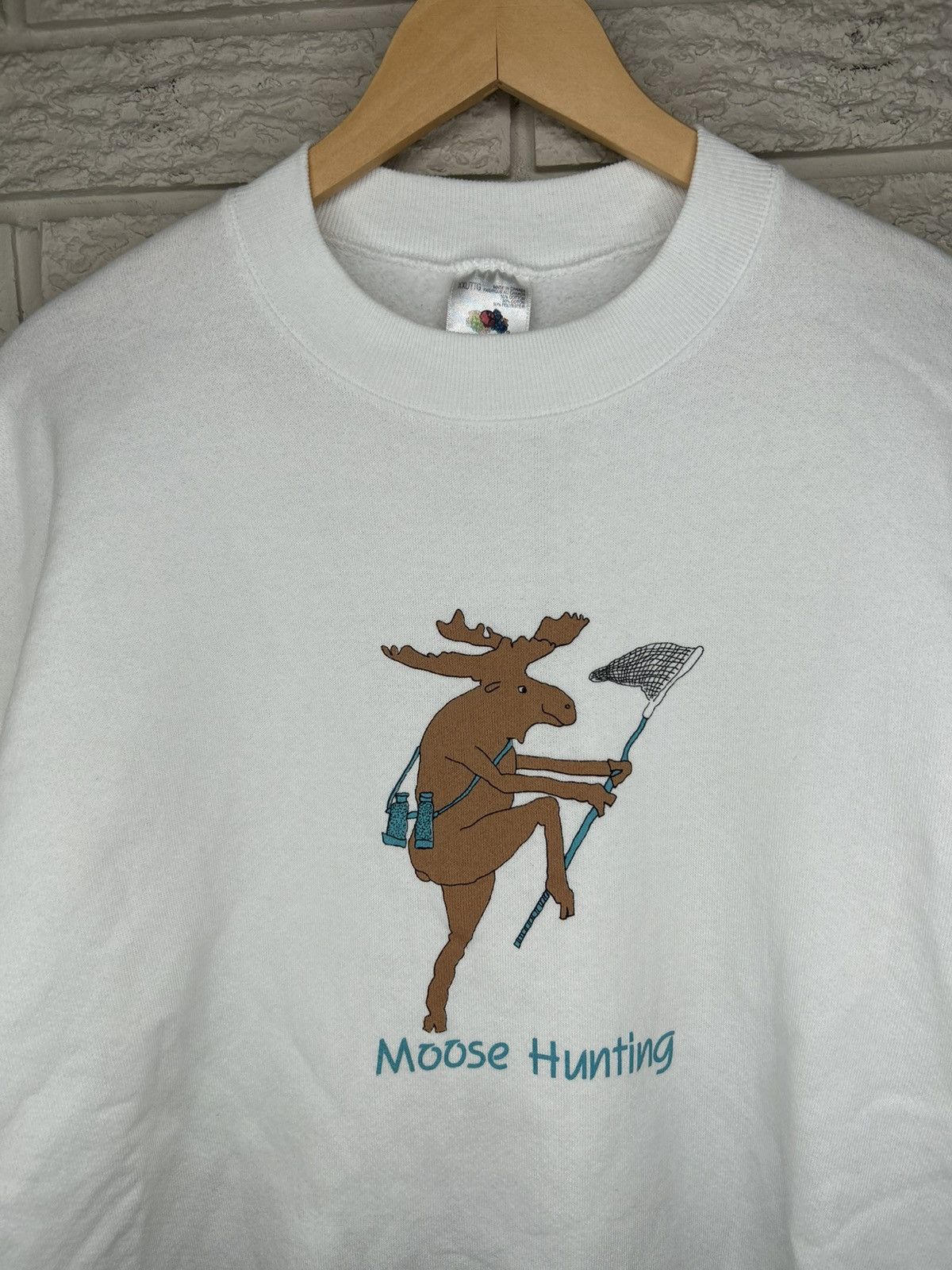 Vintage Vintage 90s Moose Hunting Funny Crewneck Size US XXL / EU 58 / 5 - 2 Thumbnail