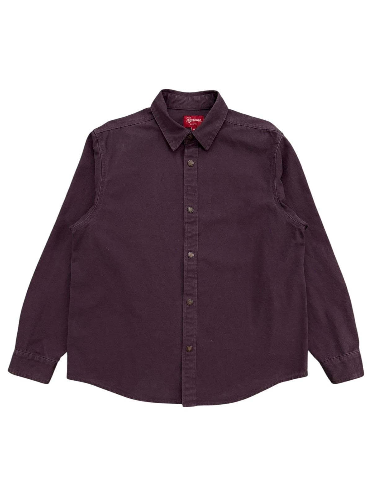Supreme Supreme FW20 Dusty Purple Logo Taping Work Shirt Size US M / EU 48-50 / 2 - 2 Thumbnail
