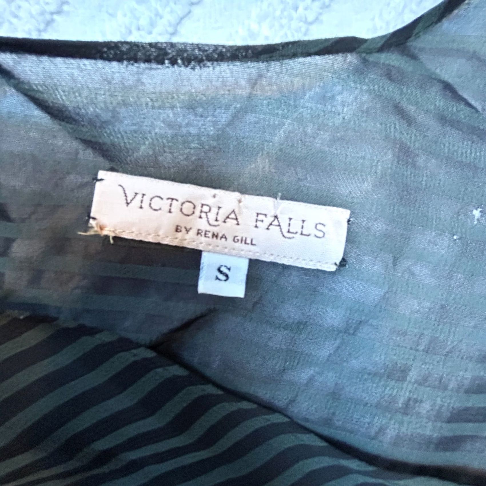 Vintage Victoria Falls by Rena Gill Womens Striped Sleeveless Maxi Dress Small Black Size S / US 4 / IT 40 - 3 Thumbnail