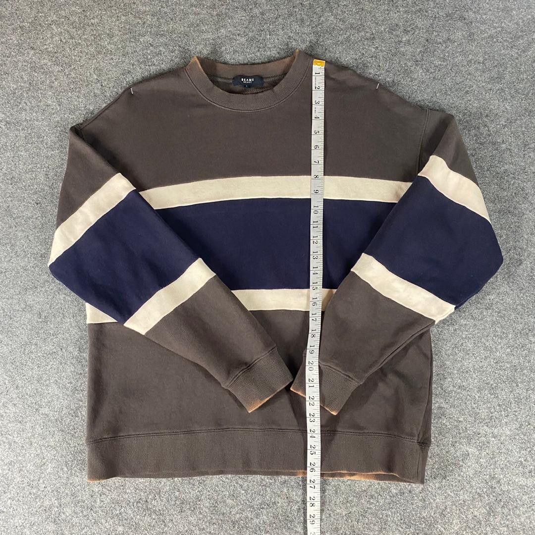 Beams Plus Vintage Beams Hearts Stripe Distressed Sweatshirt Size US L / EU 52-54 / 3 - 5 Thumbnail