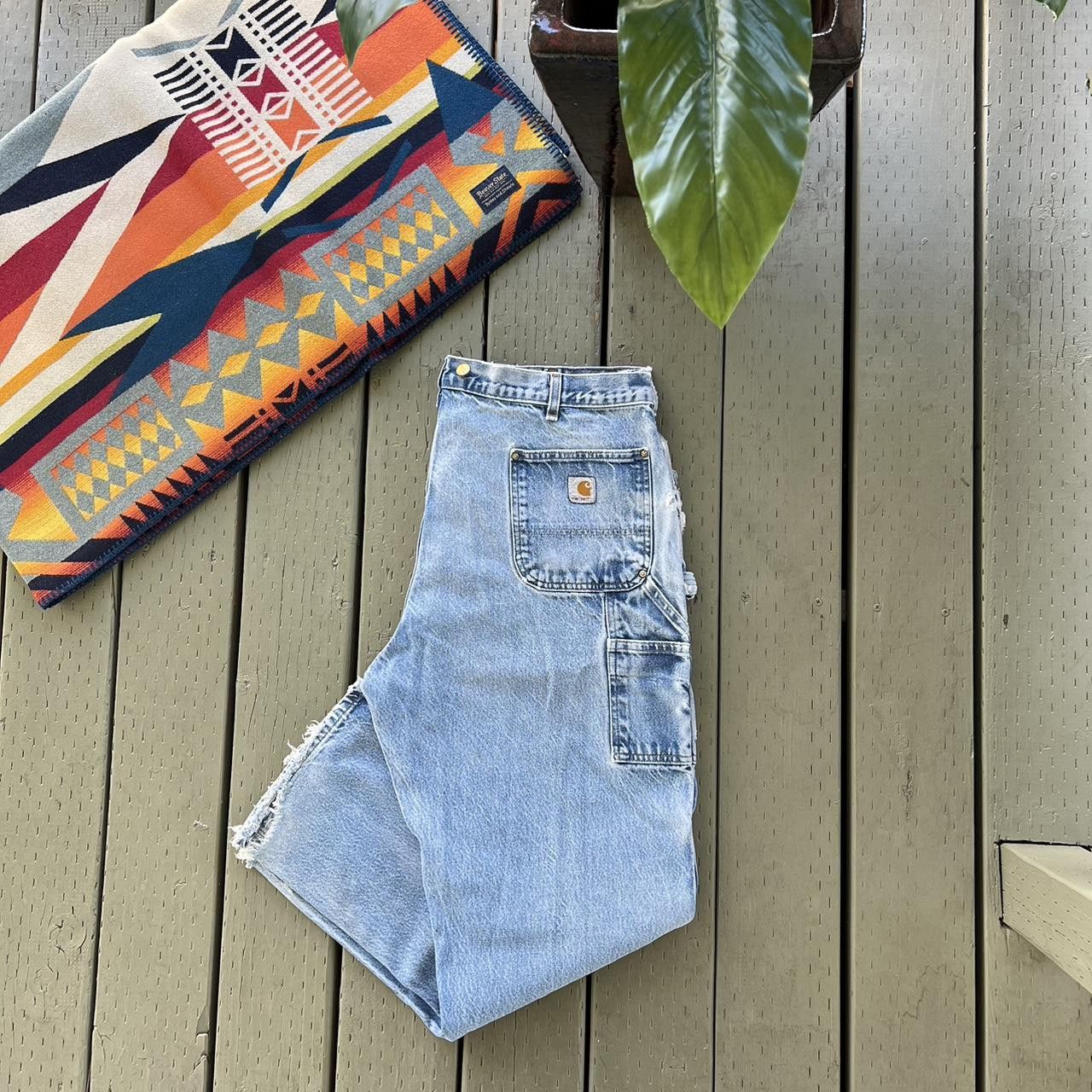 Vintage Vintage Y2K blue Carhartt double knee work carpenter pants Size US 38 / EU 54 - 4 Thumbnail