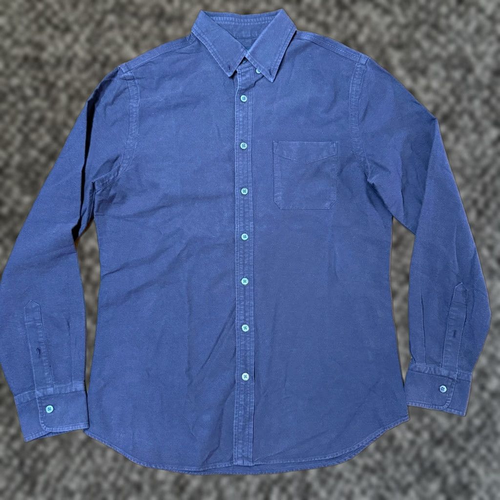 Vintage Wings + Horns Shirt Mens M Button Up L/S Linen Purple Casual JJ26 Size US M / EU 48-50 / 2 - 1 Thumbnail