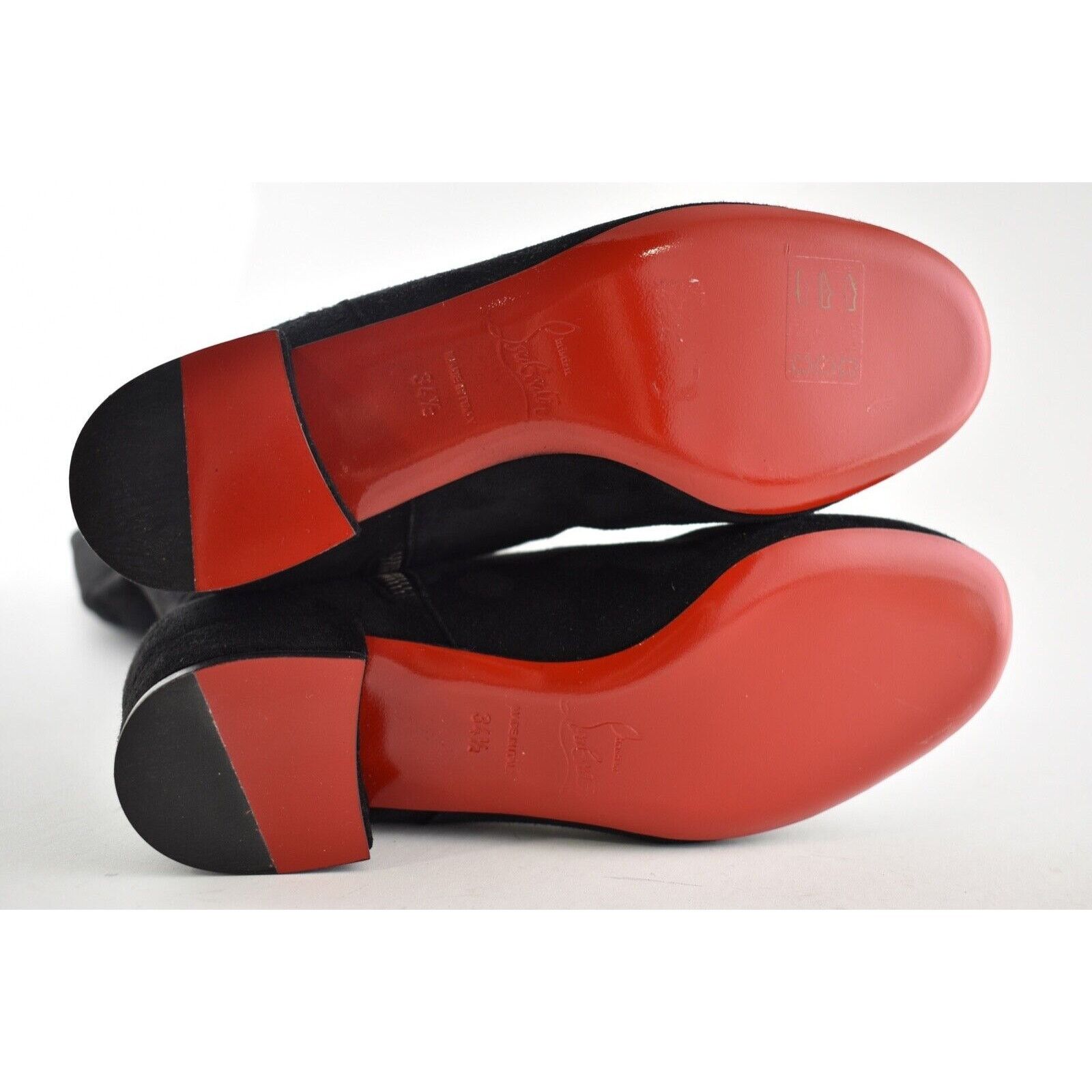 Christian Louboutin Christian Louboutin Liliboot 30 Black Suede Zipper Zip Knee Size US 4.5 / IT 34.5 - 12 Thumbnail