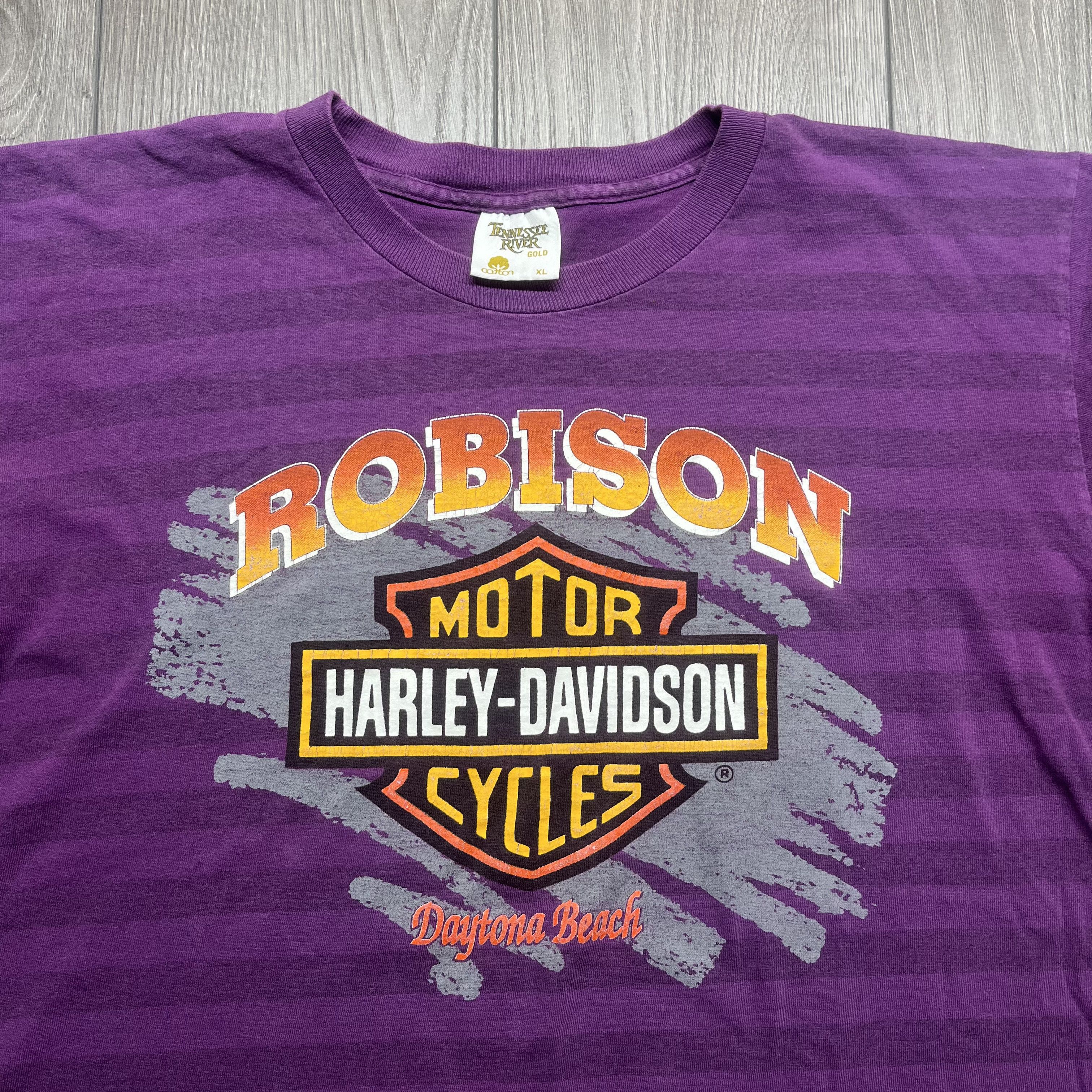 Harley Davidson × Vintage Vintage Harley Davidson Daytona Beach 1990s Purple XL Shirt Size US XL / EU 56 / 4 - 2 Thumbnail