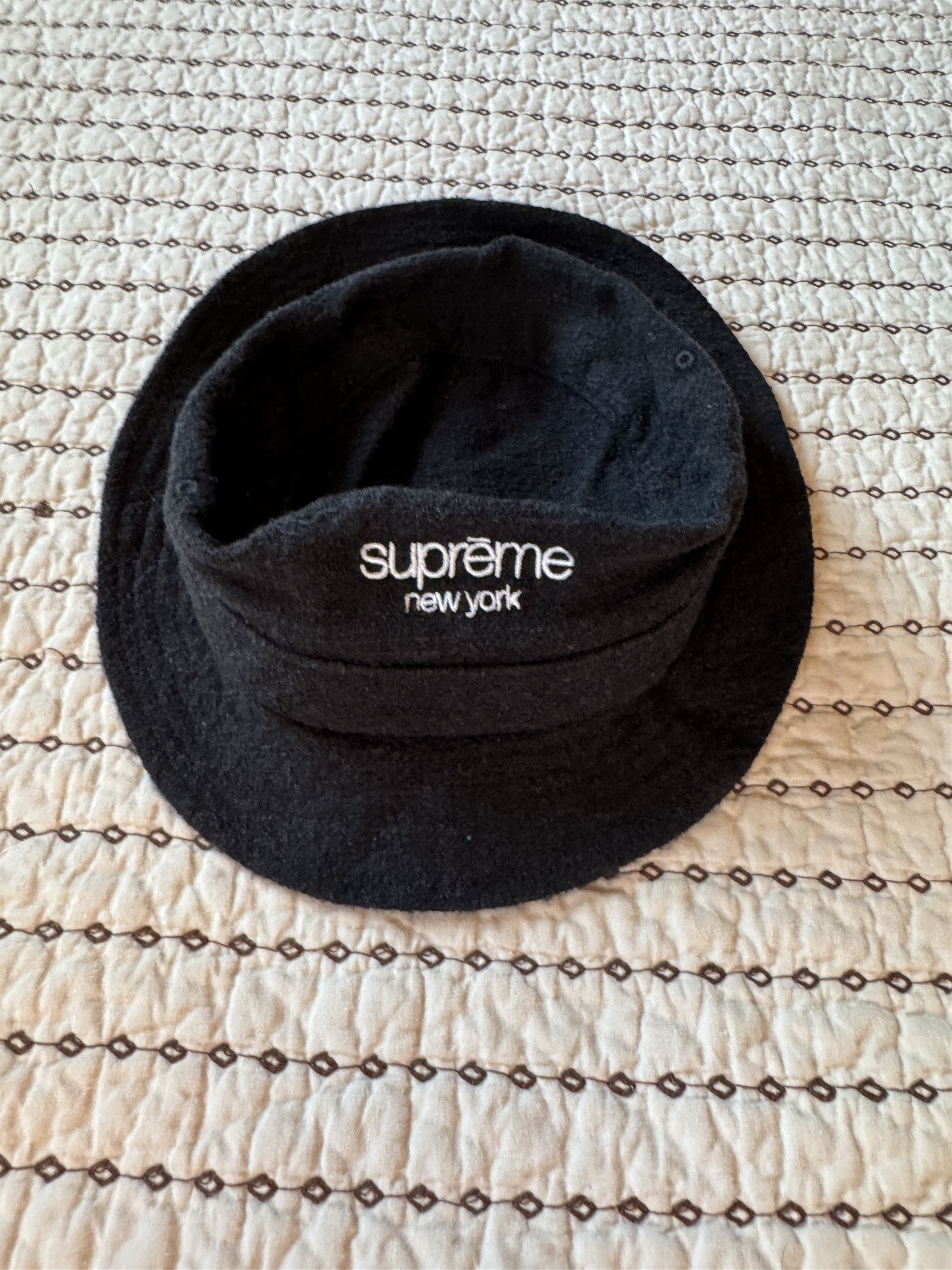 Supreme SUPREME X LORO PIANA TERRY CRUSHER HAT BLACK SMALL/MEDIUM Size ONE SIZE - 1 Thumbnail