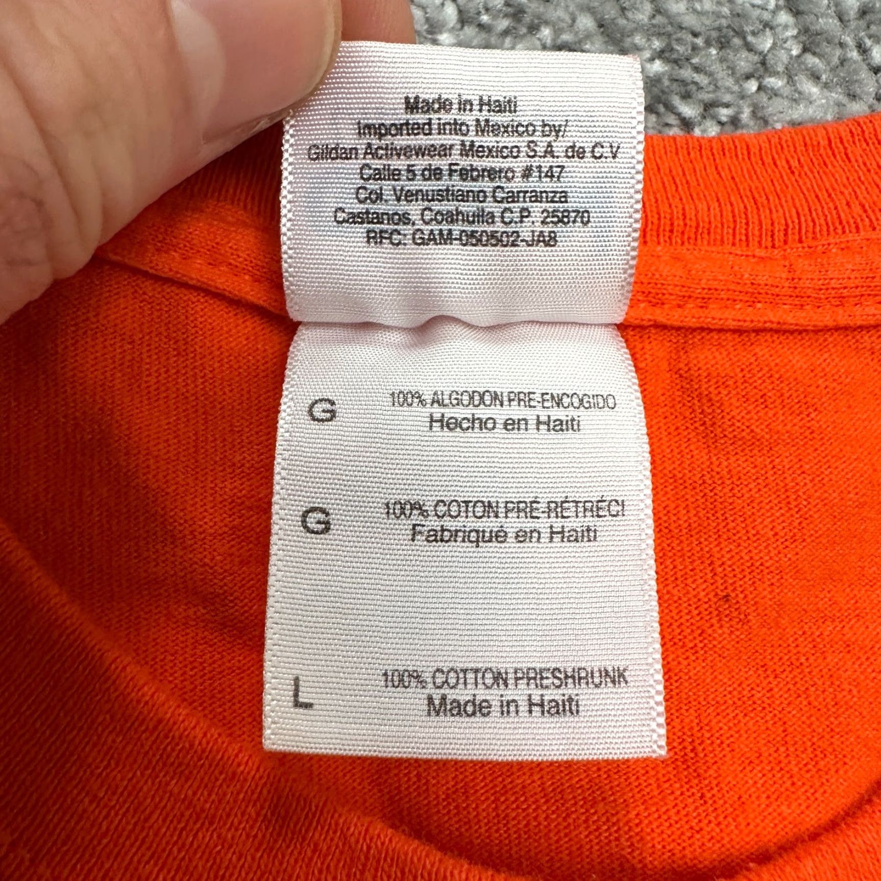 Gildan Gildan Ultra Cotton T-Shirt Mens Large Orange Crew Neck Short Sleeve Casual Tee Size US L / EU 52-54 / 3 - 5 Thumbnail