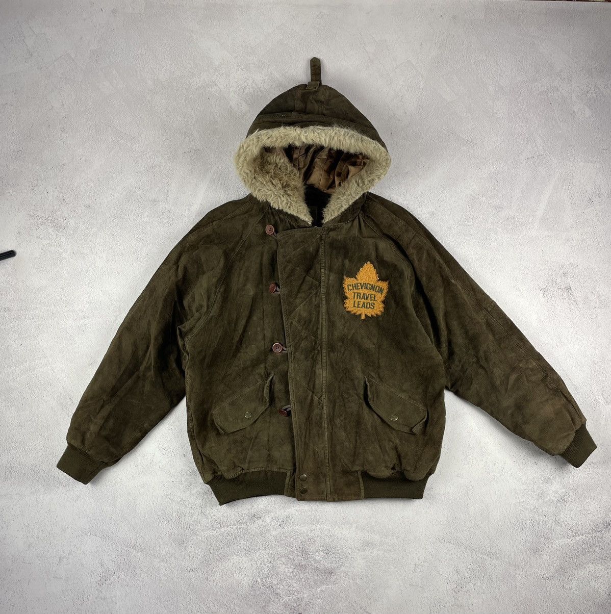 Chevignon × Vintage Chevignon Suede Bomber Jacket Clifford Office Ontario Canada Size US M / EU 48-50 / 2 - 1 Thumbnail