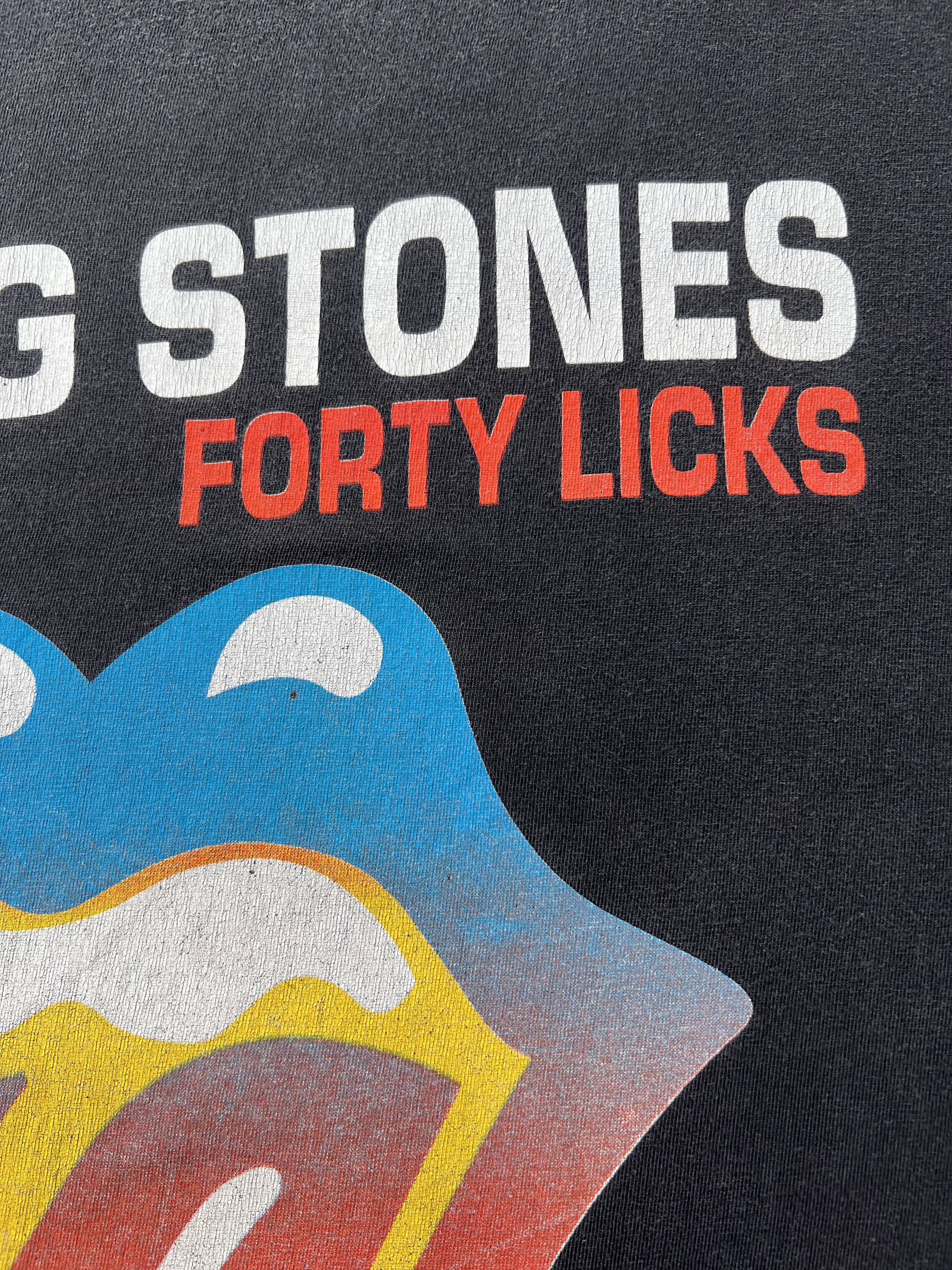 Band Tees Vintage 2003 Rolling Stones Forty Licks Tour Black T-shirt Size US L / EU 52-54 / 3 - 7 Thumbnail