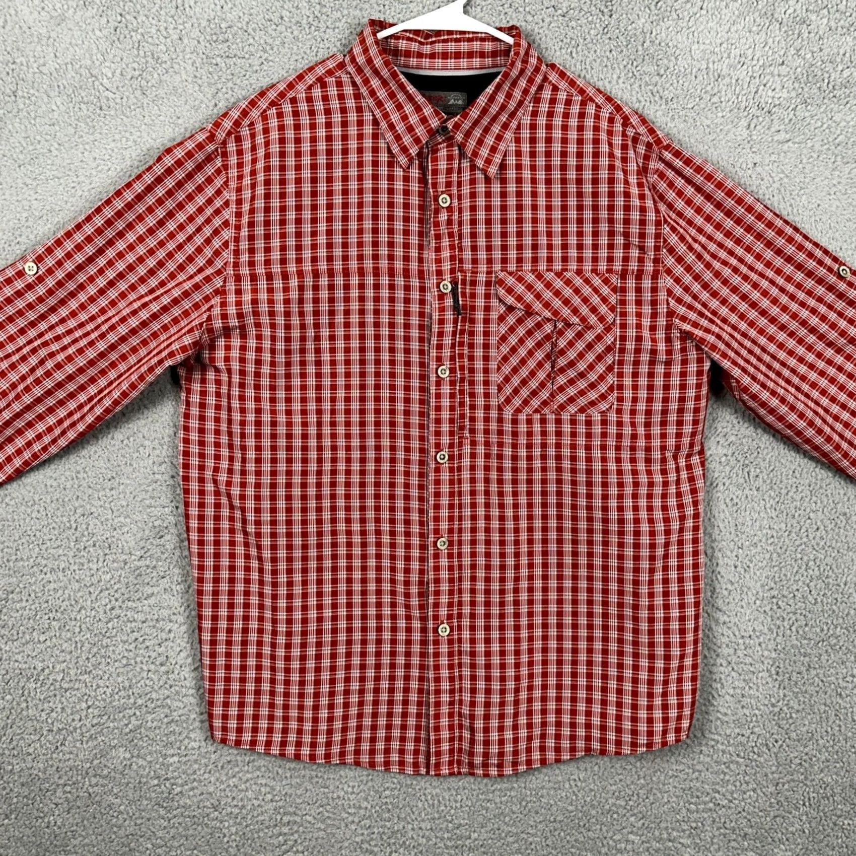 Wrangler Wrangler Button-Up Shirt Mens Large Red Plaid Nylon Blend Outdoor Regular Fit Shirt Size US L / EU 52-54 / 3 - 3 Thumbnail
