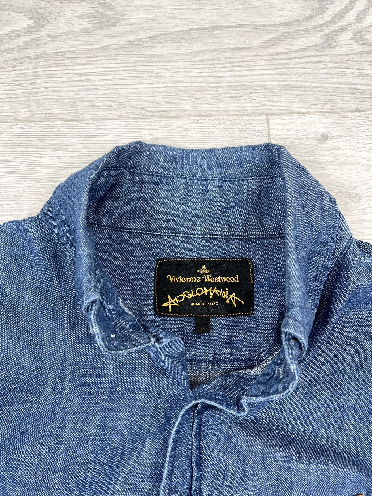 Vivienne Westwood Vivienne Westwood Anglomania Blue Denim Logo Shirt Size US L / EU 52-54 / 3 - 9 Thumbnail