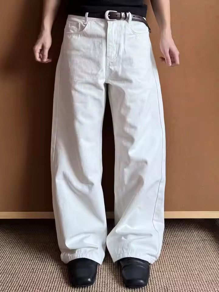 Jean Straight Leg Wide Leg Solid Color Denim Pant Size US 30 / EU 46 - 3 Thumbnail