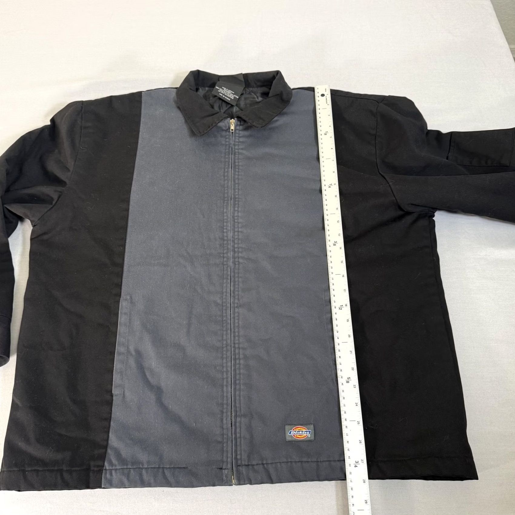 Dickies Dickies Jacket Mens XL Black Gray Striped Canvas Bomber Zip Lantern? Size US XL / EU 56 / 4 - 5 Thumbnail