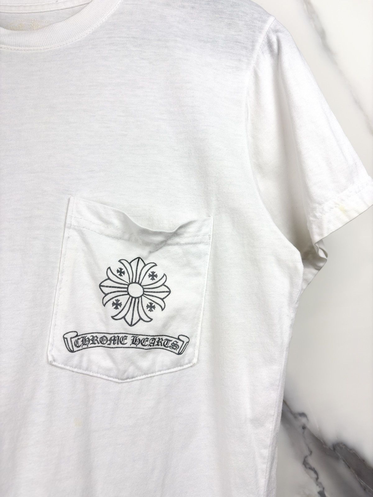 Chrome Hearts Chrome Hearts Vintage Plus Cross Square Logo Tshirt White Size US S / EU 44-46 / 1 - 4 Thumbnail