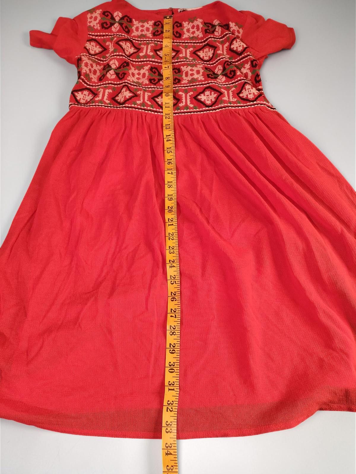 Zara ZARA Medium Coral Embroidered Midi Dress Size M / US 6-8 / IT 42-44 - 8 Thumbnail