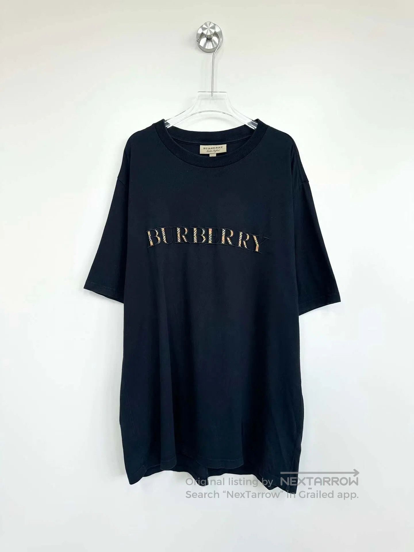 Burberry Burberry Black Plaid Letter Logo Short Sleeve| Size US XL / EU 56 / 4 - 1 Thumbnail