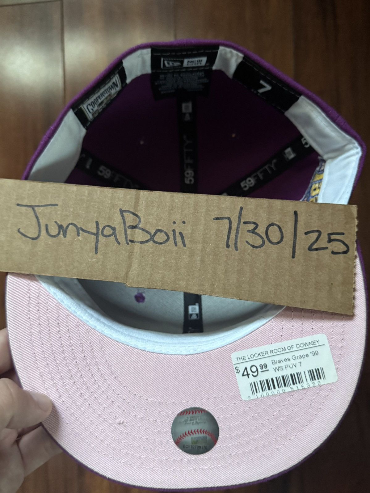 Hat Club Size 7 Atlanta Braves 1999 World Series Jae Tips Pink UV Size ONE SIZE - 5 Thumbnail
