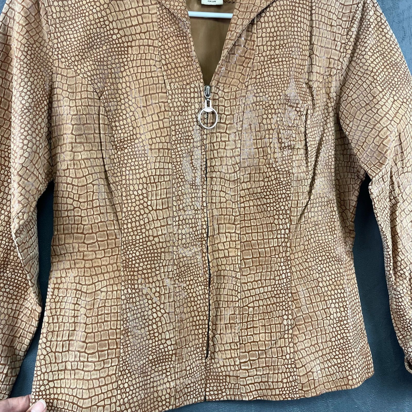 Other Pebbled Snakeskin Leather Jacket Vintage Zip Up Small Moto Size S / US 4 / IT 40 - 8 Thumbnail