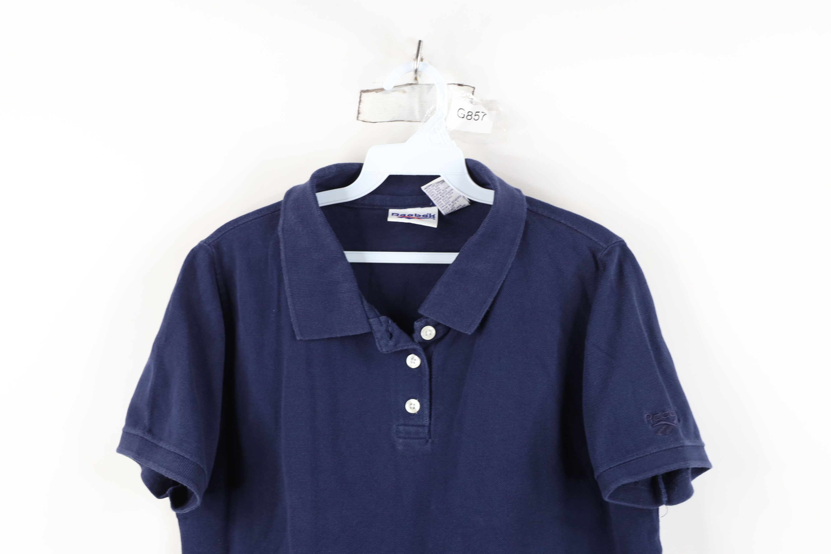 Reebok Vintage 90s Reebok Spell Out Collared Golf Polo Shirt Blue Size M / US 6-8 / IT 42-44 - 2 Thumbnail