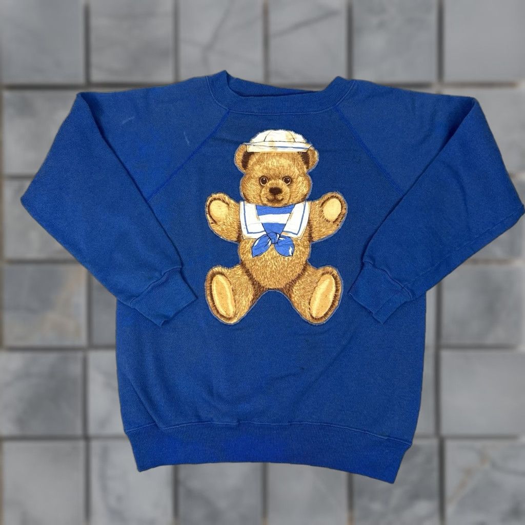 Hanes VINTAGE Grandma Sweatshirt Hanes Unisex Adults Sweatshirt M Blue Graphic Print 80s 90s Grunge Hippie Love Nature Outdoor Size US M / EU 48-50 / 2 - 1 Thumbnail