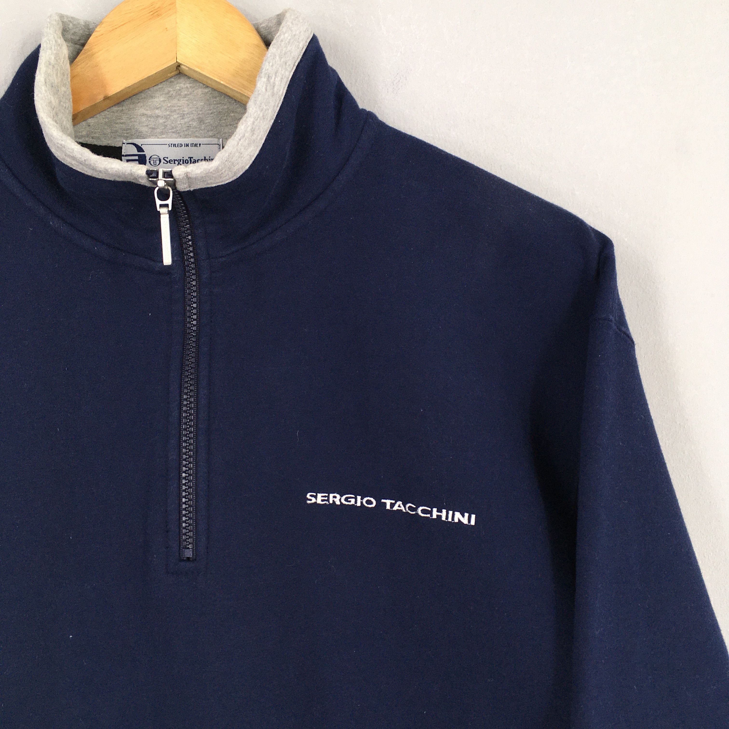 Sergio Tacchini Vintage 90s Sergio Tacchini Blue Sweater Large Size US L / EU 52-54 / 3 - 2 Thumbnail
