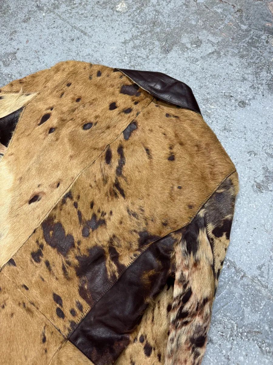 Just Cavalli AW2004 Cavalli Brown & Beige Pony Hair Caw Effect Trench Coat Size S / US 4 / IT 40 - 8 Thumbnail