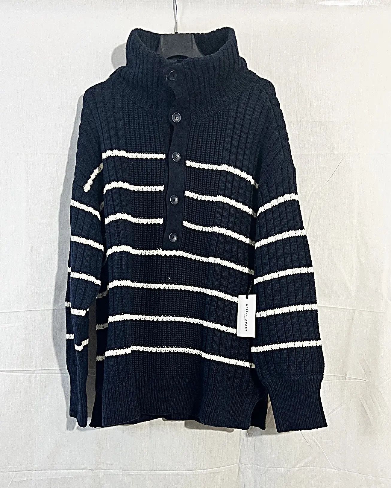 Apiece Apart Cashmere Blend Paloma Oversized Striped Size L / US 10 / IT 46 - 2 Thumbnail