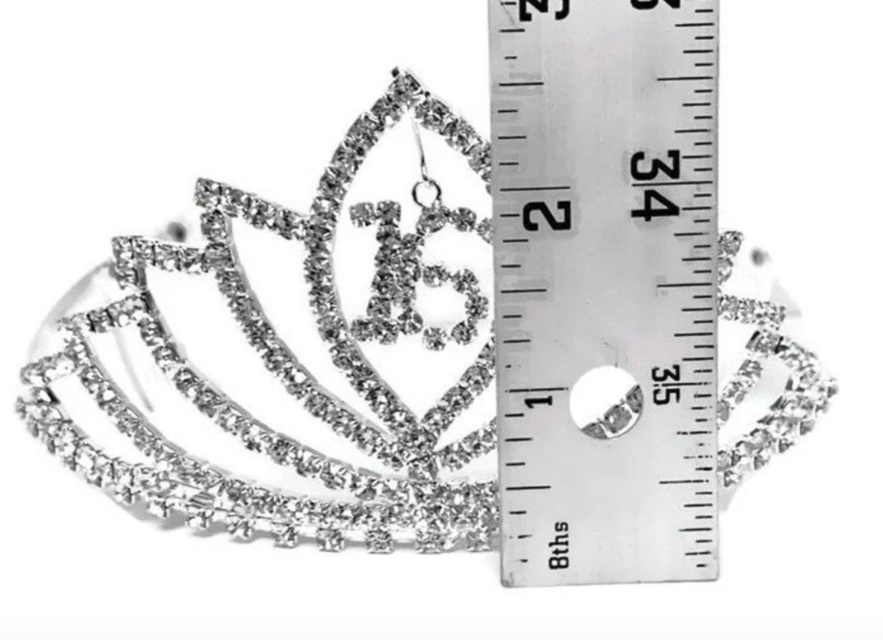 Other Sweet 16 Birthday Silver Rhinestone Tiara Crown Keepsake Size ONE SIZE - 2 Thumbnail