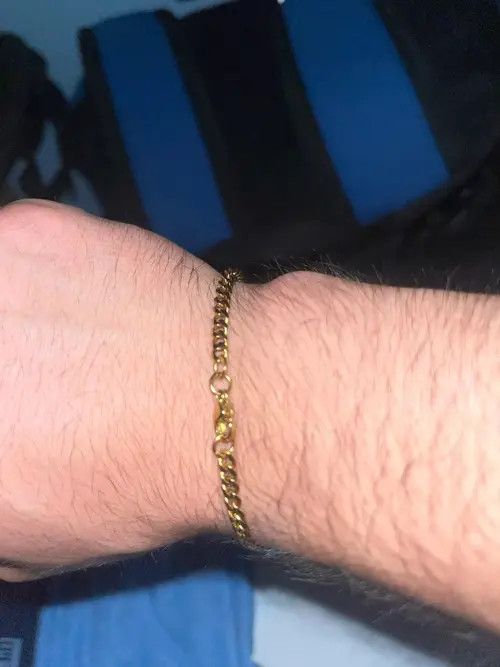 VIBE 3mm Width Gold Curb Cuban Chain Bracelet Size ONE SIZE - 3 Thumbnail