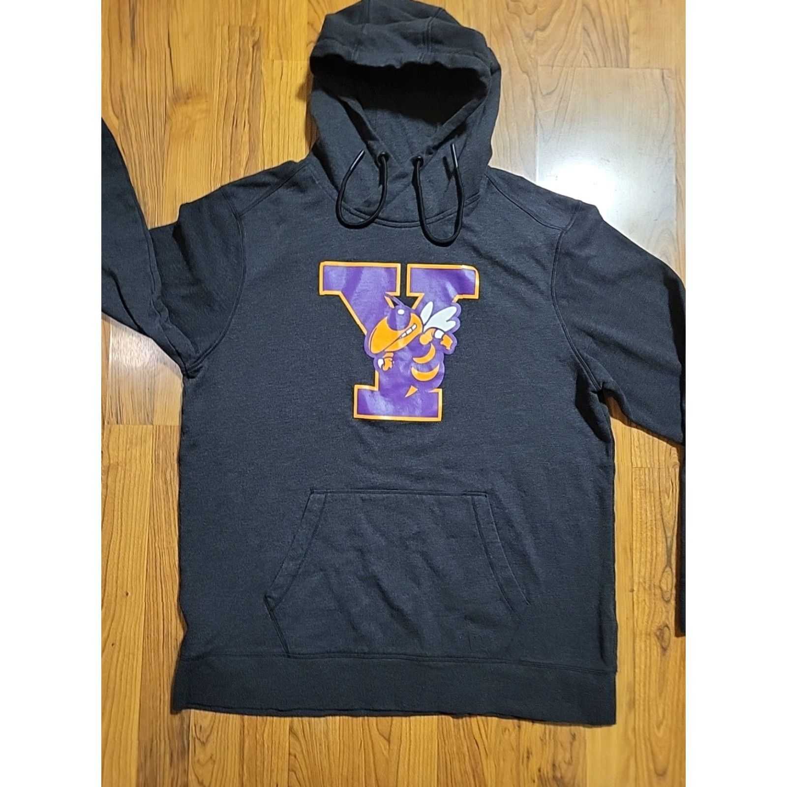 New Era New Era Hoodie Mens XL Gray Cotton Blend Graphic Print Hooded Pullover Drawstring Yellow Jackets 90s Theme Size US XL / EU 56 / 4 - 6 Thumbnail