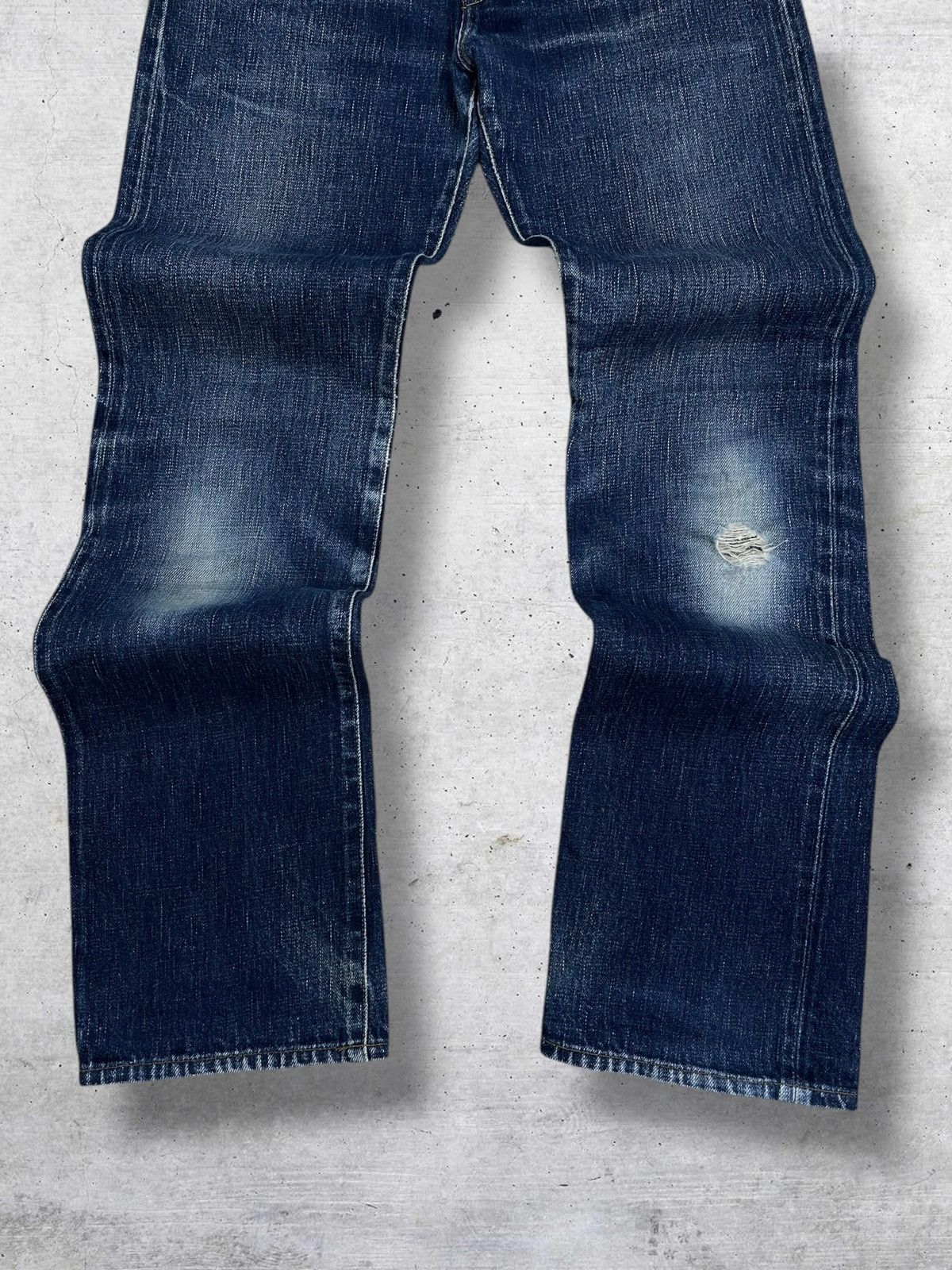 Beauty Beast VINTAGE GREEN 90S JAPAN DESIGNER SELVEDGE INDIGO ROCK DENIM Size US 32 / EU 48 - 3 Thumbnail