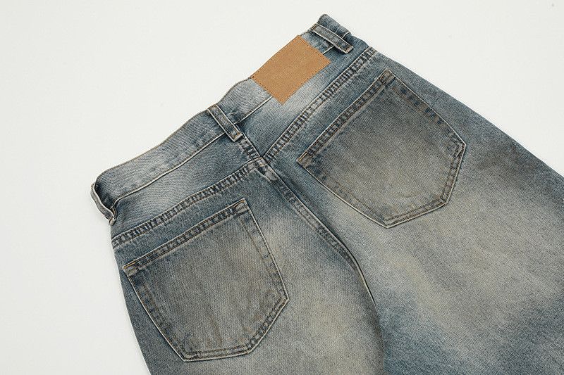 Vintage Retro washed street cleanfit straight flared ripped jeans Size US 32 / EU 48 - 5 Thumbnail