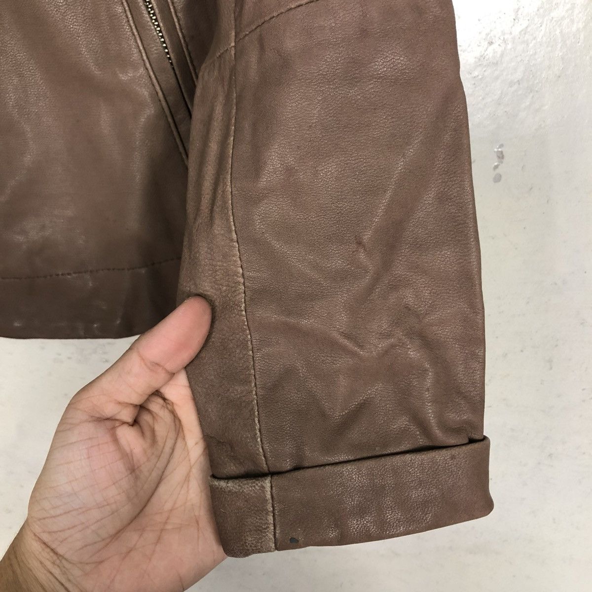 Japanese Brand 🔥CROPPED BIKER LEATHER JACKET RUE DE BLUE ISSEY MIYAKE Size US S / EU 44-46 / 1 - 18 Thumbnail
