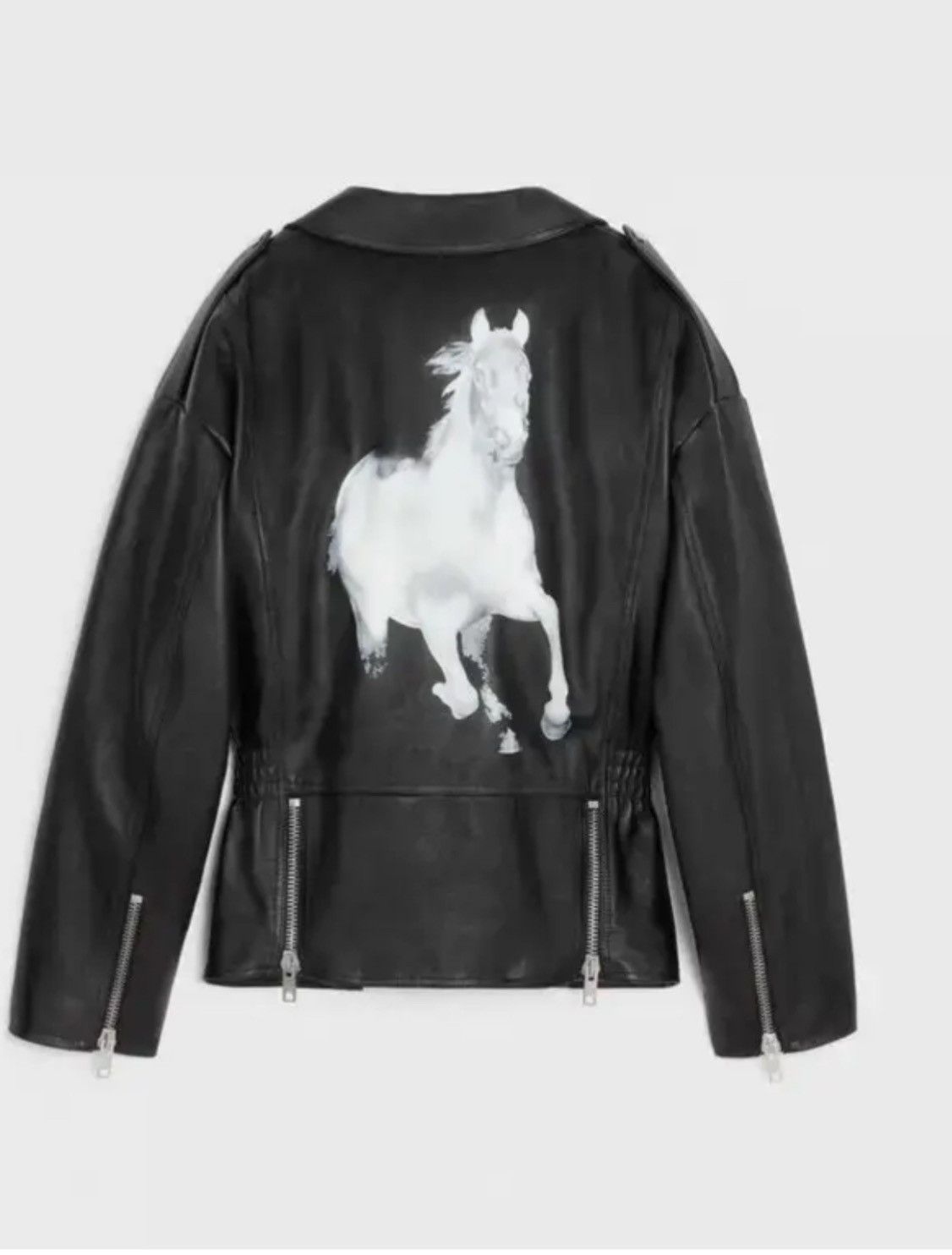 Celine × Hedi Slimane Mens runway leather belted jacket 50 $7999 Size US M / EU 48-50 / 2 - 1 Thumbnail