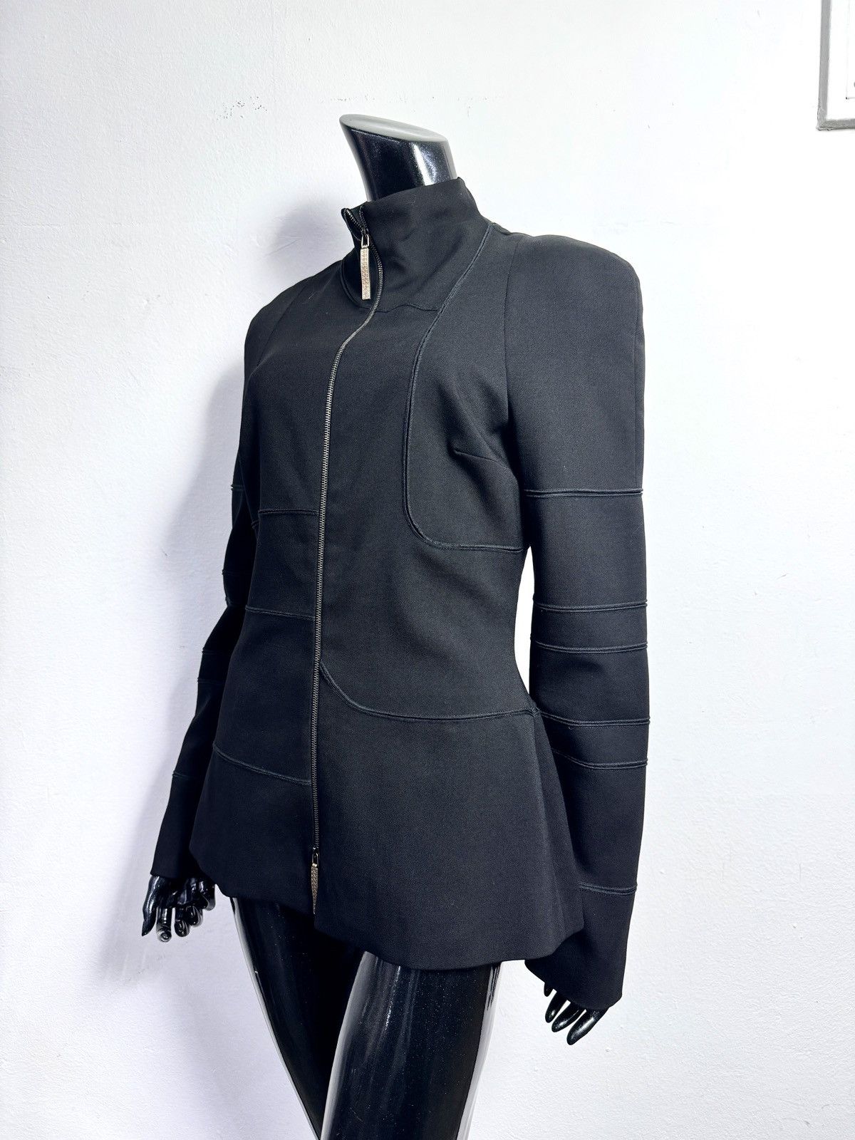 image of 80's Salvatore Ferragamo Patchwork Zip Up in Black, Women's (Size Medium)