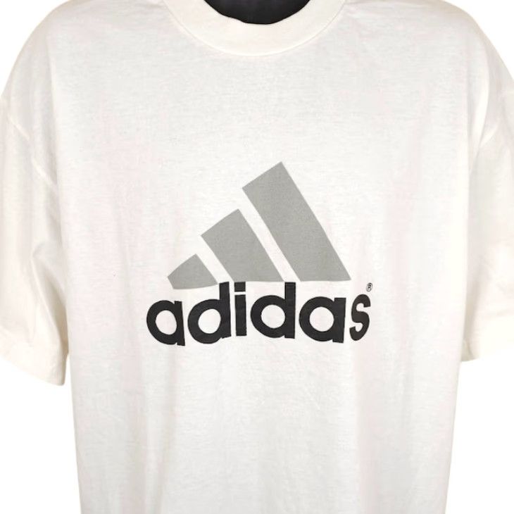 Adidas VINTAGE adidas T Shirt Mens XL White 90s Streetwear Made In USA Size US XL / EU 56 / 4 - 2 Thumbnail