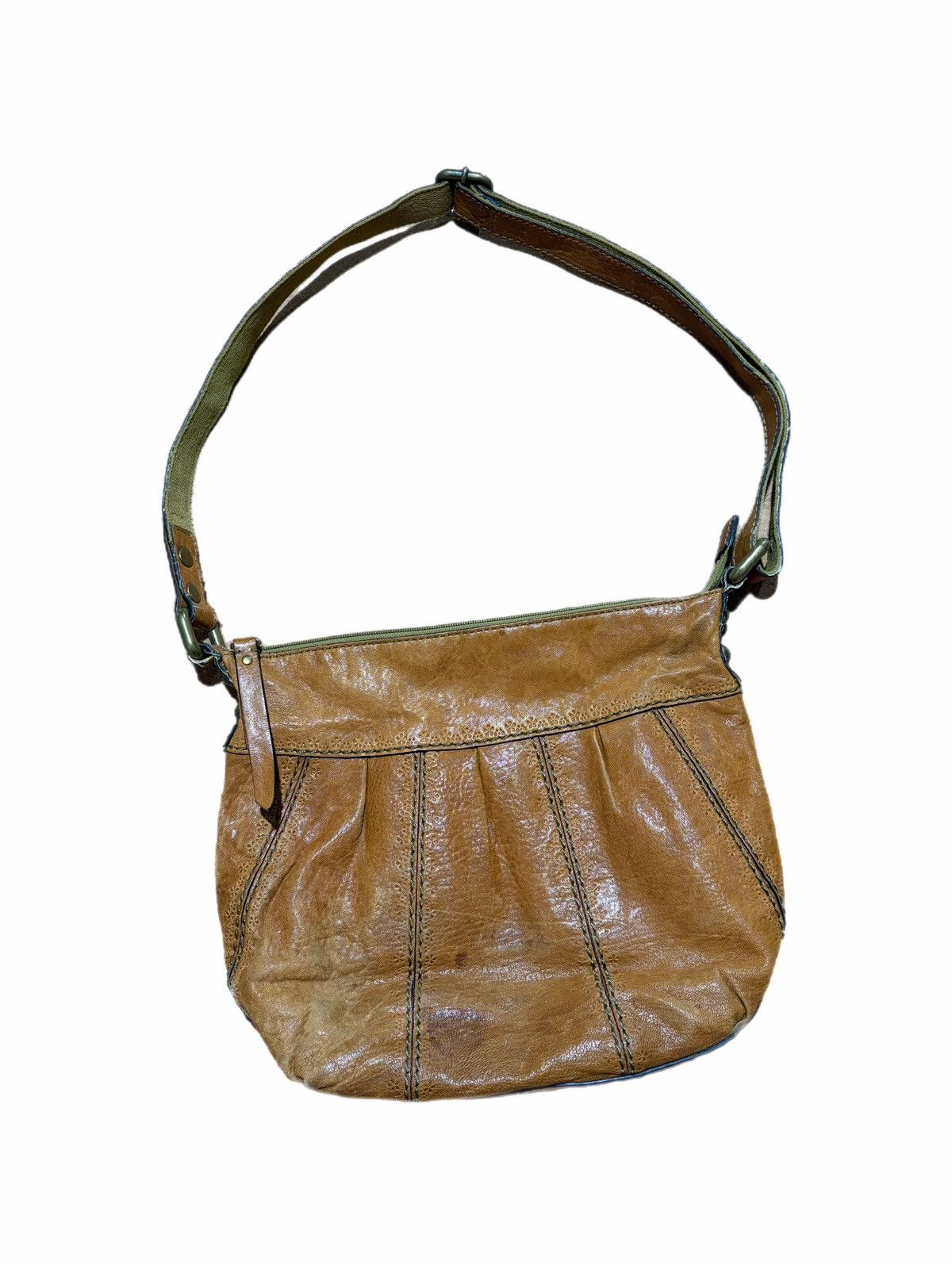 Fossil Fossil Hobo Bag Leather Canvas Floral Embossed Shoulder Zip Size ONE SIZE - 1 Thumbnail