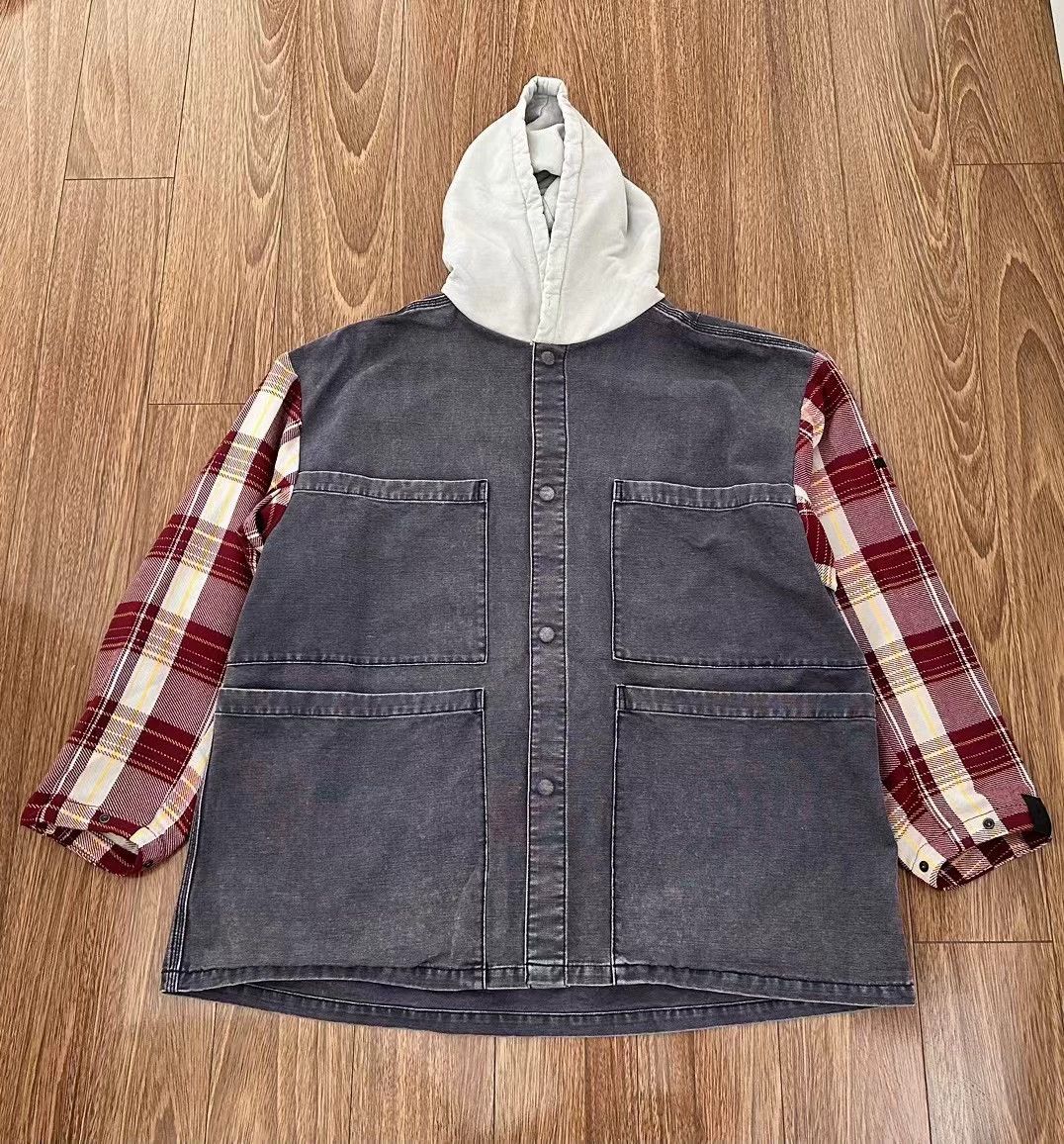 N.Hoolywood N.HOOLYWOOD Denim Plaid Relaxed Hooded Shirt Japan Size US M / EU 48-50 / 2 - 1 Thumbnail