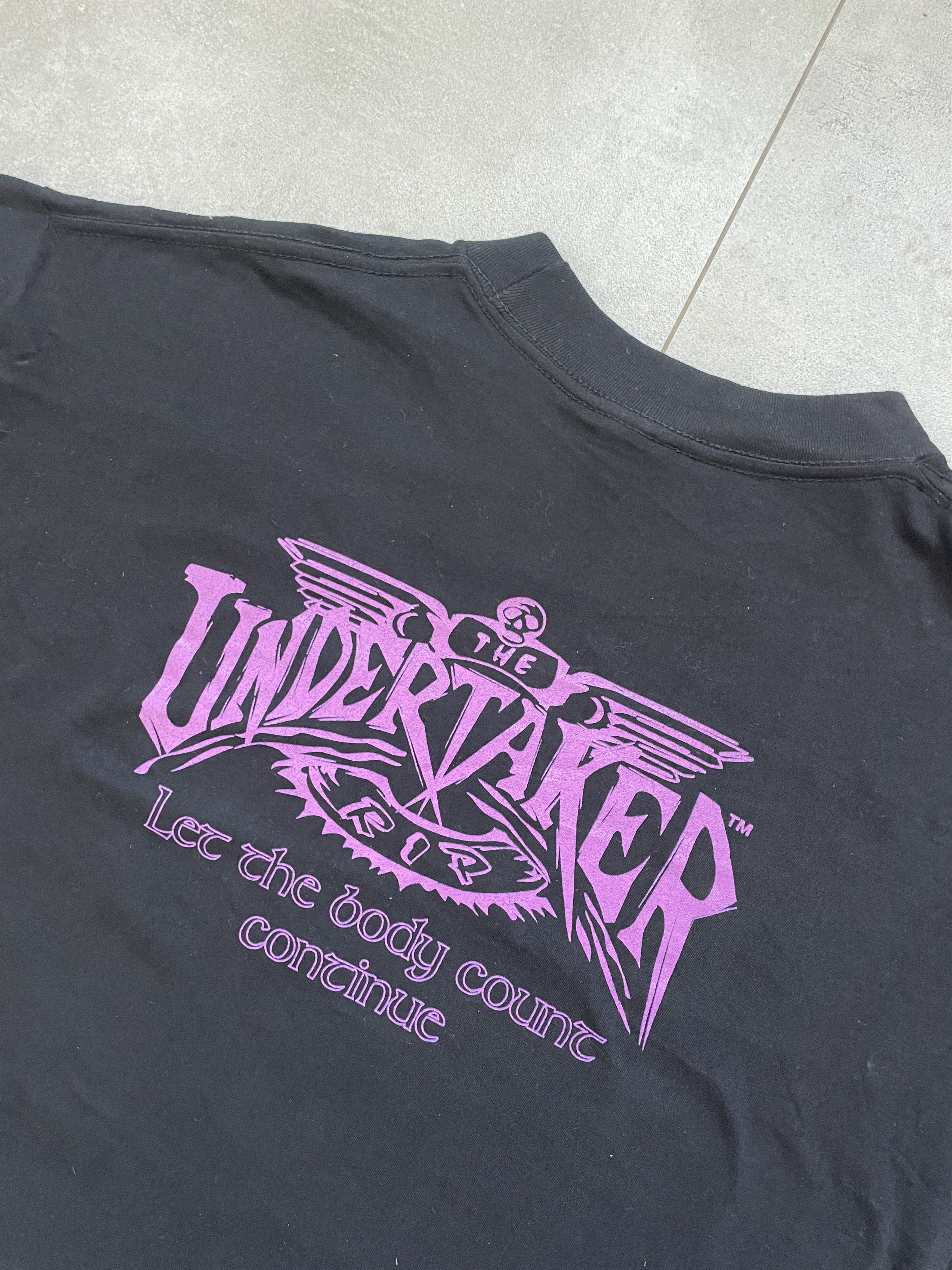 WWE VINTAGE 1994 WWE THE UNDERTAKER BODY COUNT SINGLE STITCH TEE Size US XL / EU 56 / 4 - 4 Thumbnail