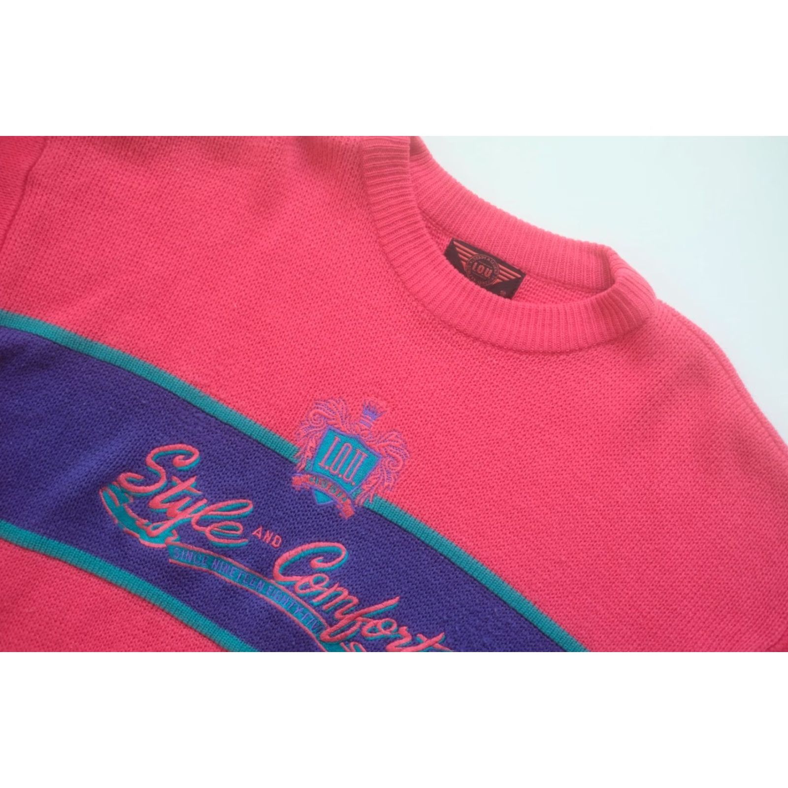 Etro VTG 90s 80s RETRO PINK MULTI COLOR KOREA MADE KNIT CREW EMBROIDERED SWEATSHIRT M Size US M / EU 48-50 / 2 - 5 Thumbnail